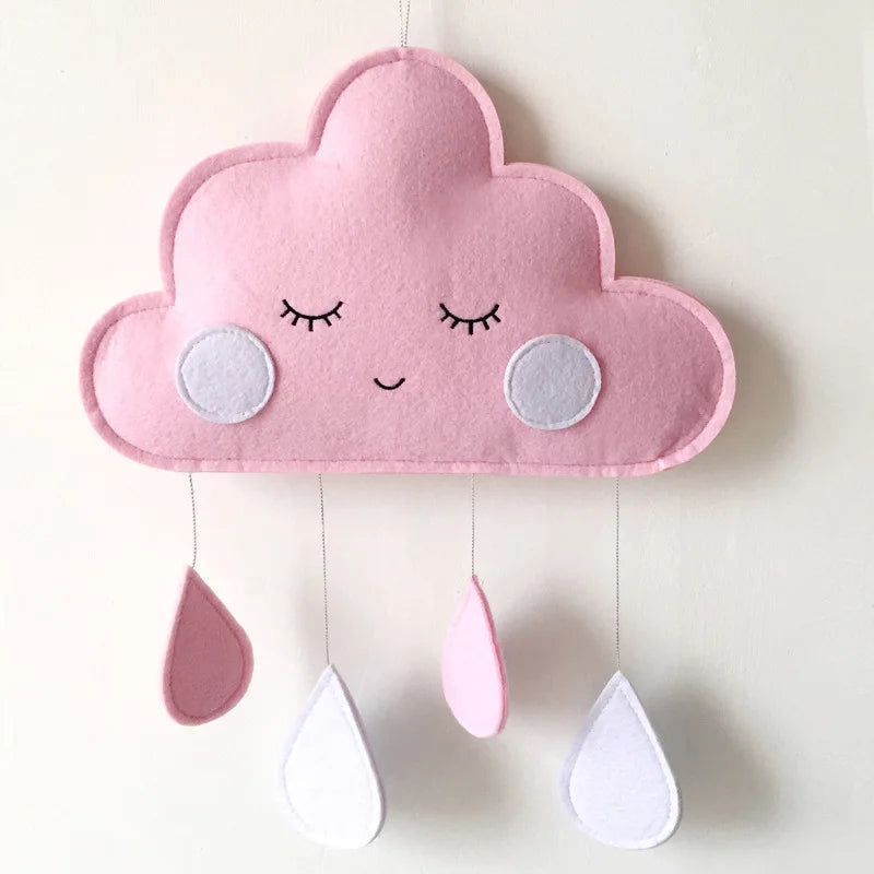 Ins Felt Cloud Raindrop Pendant Baby Room Decor Wall Hanging Ornaments Kids Room Decoration Tent Nursery Wind Chimes Photo Props