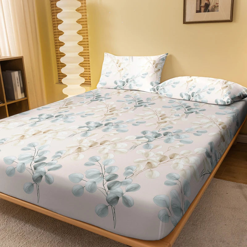 1 Simple modern Peach shaped Geometry printed matte Fitted Sheet, bedroom printed bed cover, bedding (excluding pillowcases)